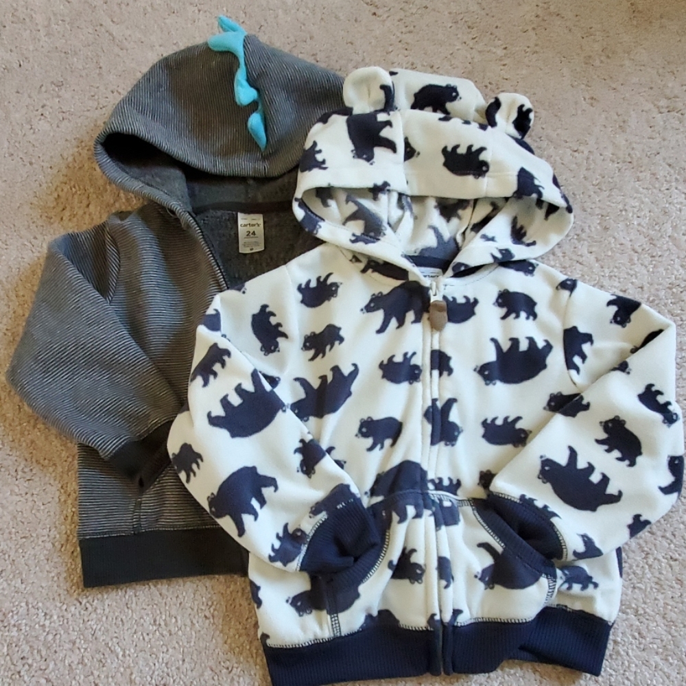2 piece set of baby hoodies 24M